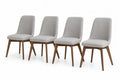 Esszimmerstühle 4er Set Polsterstühle Polyestergewebe Polyurethanschaum Sperrholz Kautschukholz Hellgrau Braun Schwarz je 48 x 57 x 86 cm