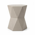 Gartenbeistelltisch Gartentisch 40 x 40 x 46 cm Magnesiumoxid Verbundwerkstoff facettierte Sanduhrform taupe