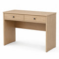 Schreibtisch mit 2 Schubladen 100 x 50 x 76 cm Spanplatte Eichedekor rechteckig Hellbraun Schwarz