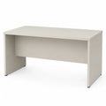 Schreibtisch Bürotisch mit Seitenwangen Sichtblende rechteckig melaminbeschichtete Spanplatte Cremeweiß Schwarz 140 x 60 x 75 cm