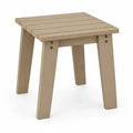 Garten Beistelltisch 45 x 45 x 45 cm aus HDPE Kunststofflamellen quadratisch Taupebeige Schwarz mit ausgestellten Beinen
